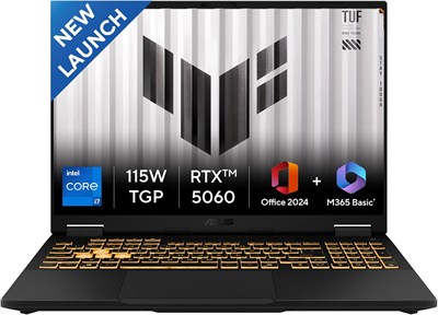 ASUS TUF F16 14-го поколения Intel Core i7 14650HX Игровой ноутбук Nvidia RTX 5060-8GB, WUXGA 165Hz, 32GB RAM GDDR5-1TB SSD, Windows 11 Office Home 2024/Jaeger Gray FX608JMR 1000014804