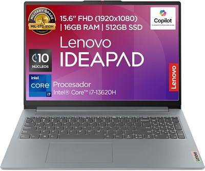 Ноутбук Lenovo IdeaPad Slim 3 15IRH8 | 15,6" FHD Intel Core i7-13620H 16 ГБ ОЗУ 512 ГБ SSD | Камера FHD 1080p | Windows 11/Арктический серый (ОБНОВЛЕНИЕ) 1000010509