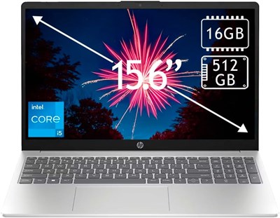 HP - 15,6-дюймовый ноутбук с сенсорным экраном Full HD - Intel Core i5 1334U 2023 - 16 ГБ оперативной памяти - 512 ГБ SSD - Серебристый (15-FD0215DX) 1000028262