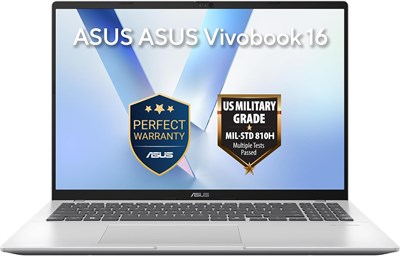 Ноутбук ASUS Vivobook 16 AI (Cool Silver) | Intel Core Ultra 5 225H, 16-дюймовый WUXGA-дисплей, 16 ГБ DDR5 RAM, 512 ГБ SSD, Intel AI Boost NPU до 13 TOPS, Windows 11 [X1607CA-MB174W] 1000036476