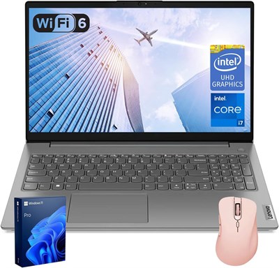 Ноутбук Lenovo V15 Premium для бизнеса и работы, 15,6-дюймовый FHD-дисплей, процессор Intel i7-13620H 13-го поколения, 16 ГБ ОЗУ, SSD-накопитель 1 ТБ, веб-камера, HDMI, Wi-Fi 6, Windows 11 Pro, черный, в комплекте с беспроводной мышью Thunderobot 1000003262