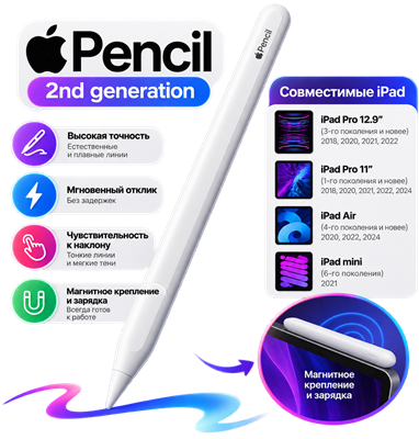 Apple Pencil 2-ое поколение 100718