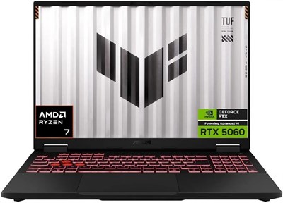 ASUS TUF Gaming A16 FA608UMI — 16-дюймовый FHD+ экран, 165 Гц — AMD Ryzen 7 260 — GeForce RTX 5060 — 32 ГБ DDR5 RAM — 2 ТБ SSD, Windows 11 Home, клавиатура с RGB-подсветкой, цвет «механический серый» 1000036471