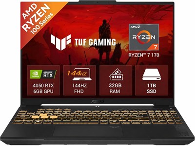 Игровой ноутбук ASUS TUF Gaming A16 (2026) FA607NUQ-RL, процессор AMD Ryzen 7 170, 32 ГБ оперативной памяти DDR5, SSD-накопитель 1 ТБ, 16-дюймовый дисплей WUXGA 144 Гц, видеокарта NVIDIA RTX 4050 6 ГБ GDDR6 с RGB-подсветкой, цвет Windows 11, цвет Mecha Gr 1000036458