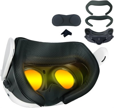 NALACAL 6 в 1: лицевой интерфейс и сменная поролоновая накладка для VR-гарнитуры Oculus/Meta Quest 3, регулируемый лицевой кронштейн, носовая подушечка с защитой от протекания, защитная накладка на линзы, салфетка для протирки линз, аксессуары для VR Ques 1000040472