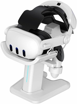 TERRIFI Док-станция для зарядки гарнитуры Meta Quest 3, подставка для VR-дисплея, совместимая с VR-гарнитурой Meta Quest 3 и сенсорными контроллерами, подставка-держатель со светодиодной подсветкой, белая с доставкой по Душанбе, по Худжанду, по Бохтару и 1000040503