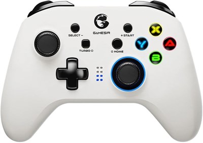 Беспроводной игровой контроллер GameSir T4 Pro для ПК под управлением Windows 7, 8, 10, iPhone и Android, USB-геймпад Dual Shock с Bluetooth для мобильных телефонов, совместимый с играми Apple Arcade и MFi, с полупрозрачной светодиодной подсветкой белого 1000040596