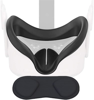 HIQUAY VR Маска для лица и линз, совместимая с Meta/Oculus Quest 2, влагостойкая силиконовая маска-подушка для лица для VR-гарнитуры Oculus Quest 2, моющаяся, светонепроницаемая, не протекает (черная) с доставкой по Душанбе, по Худжанду, по Бохтару и по в 1000040715