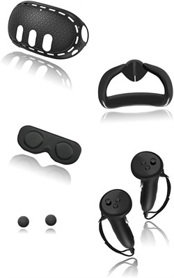 Комплект из силиконовой лицевой маски и чехла для сенсорного контроллера VR для Oculus/Meta Quest 3 — прочная, удобная и гигиеничная защита (черный) с доставкой по Душанбе, по Худжанду, по Бохтару и по всему Таджикистану. 1000040971