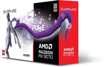 Видеокарта Sapphire PURE AMD RADEON™ RX 9070 GAMING OC 16 ГБ с двумя разъемами HDMI и двумя разъемами DisplayPort 1000042546