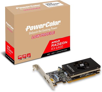 Видеокарта PowerColor AMD Radeon RX 6400 Low Profile с 4 ГБ памяти GDDR6 1000042547