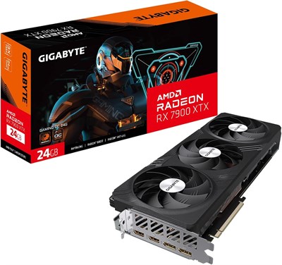 Видеокарта GIGABYTE Radeon RX 7900 XTX Gaming OC 24G, 3 вентилятора WINDFORCE, 24 ГБ 384-битной памяти GDDR6, GV-R79XTXGAMING OC-24GD 1000042572