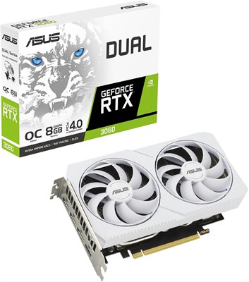 ASUS Dual GeForce RTX™ 3060 White OC Edition 8GB GDDR6 (PCIe 4.0, 8GB GDDR6, HDMI 2.1, DisplayPort 1.4a) 1000042579