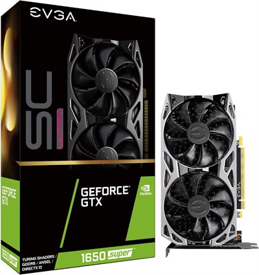 Видеокарта EVGA GeForce GTX 1650 Super SC Ultra Gaming, 4 ГБ GDDR6, два вентилятора, металлическая задняя панель, 04G-P4-1357-KR 1000042585