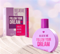 You&World Believe me Follow your dream, Белив ми Фоллоу е дрим для девушек, для молодежи, для женщин, парфюмерия женская, женский парфюм, духи женские, кокос 10226