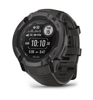 Garmin Умные смарт часы Instinct 2X Solar Graphite, 51 mm с технологией солнечной зарядки, часы для спорта с пульсометром, с GPS мужские для бега, плавания, велоспорта 10361