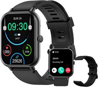 Умные часы ZW01 — дисплей 1,83 дюйма, звонки по Bluetooth, аккумулятор на 15 дней, водонепроницаемость IP68, более 123 спортивных режимов, монитор SpO2/ЧСС/сна, молитвенные оповещения, умные часы, совместимые с Android iOS (черный) 1000105