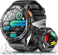 Мужские военные умные часы с Bluetooth-вызовом, водонепроницаемые умные часы AMOLED с экраном 1,43 дюйма и фонариком, 111 спортивных режимов, монитор сердечного ритма/SpO2/сна 530 мАч, фитнес-трекер для Android iOS 1000119