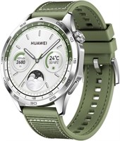 HUAWEI Watch GT 4 46 мм, GPS, iOS и Android, корпус из нержавеющей стали, умные часы, срок службы батареи до 2 недель, контроль калорий, профессиональный контроль здоровья, SpO2, зеленый ремешок из фторэластомера 1000134