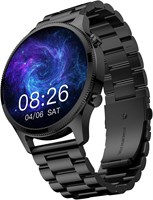 Умные часы Noise Halo Plus с дисплеем Super AMOLED 1,46 дюйма Elite, вызовы по Bluetooth, корпус из нержавеющей стали, всегда на дисплее, аккумулятор до 7 дней (элитный черный) 1000148