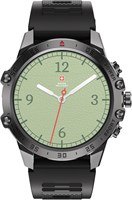 Умные часы Swiss Military DOM5 с экраном 1,43 дюйма AMOLED, вызовы по Bluetooth, поддержка нескольких языков, отслеживание здоровья и спорта, беспроводная зарядка, срок службы батареи на 7 дней, IP68, совместимость с iOS/Android, черная рамка с черным рем 1000165