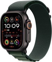 Умные часы Apple Watch Ultra 2 GPS + Cellular, 49 мм, спортивные часы с черным прочным титановым корпусом и темно-зеленым альпийским ремешком — S. Фитнес-трекер, сверхдлительное время автономной работы, нейтральный уровень выбросов углекислого газа 1000176