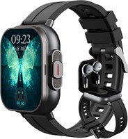Умные часы Azonee для мужчин, с беспроводными наушниками Bluetooth, наушниками Bluetooth для совершения звонков и ответа на них, фитнес-трекером, монитором сердечного ритма, артериального давления, трекером сна, умными часами для iOS Android 1000217
