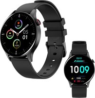 Умные часы с вызовами Bluetooth/умными уведомлениями, 1,43 дюйма, фитнес-трекер с более чем 100 спортивными режимами, трекер здоровья сна и стресса, совместимые с Android и iOS (черный) 1000272
