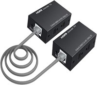60-метровый удлинитель HDMI-повторитель, передатчик/передатчик + приемник по Cat5/Cat6, до 60 метров (60-метровый удлинитель по одному кабелю CAT5/6) поддерживает 3D и Full HD1080p для ТВ-проектора, HDTV, DVR 1003375