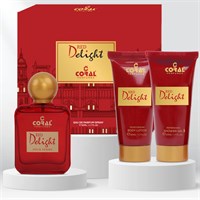 Подарочный набор для женщин Coral Red Delight Pour Femme | Парфюмированная вода, лосьон для тела и гель для душа (по 50 мл) | Элегантный женский парфюмерный набор | На все случаи жизни 1004127