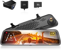 WOLFBOX G840S 12-дюймовая зеркальная камера заднего вида с разрешением 4K, интеллектуальное зеркало заднего вида Full HD 2160P для легковых и грузовых автомобилей, двойные камеры переднего и заднего вида, ночное видение, помощь при парковке, карта на 32 Г 4215649098