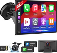 9-дюймовый беспроводной экран Apple CarPlay Android Auto — видеорегистратор 4K, GPS-навигация, сенсорный экран HD, AirPlay, резервная камера 1080P, автомобильная стереосистема — 3579503548