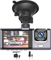 XO Dash Cam HD, видеорегистратор 3 в 1 для автомобилей, передний автомобильный видеорегистратор с G-сенсором, циклическая запись, круглосуточный мониторинг парковки, запись с вращающимся объективом спереди внутри или сзади, обнаружение движения, дисплей 2 2619910708
