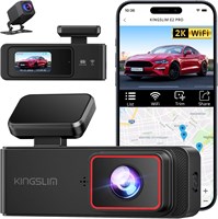Передняя и задняя видеорегистратор KINGSLIM, 2K + 1080P, мини-видеорегистратор с Wi-Fi для автомобилей, двойной парковочный монитор, циклическая запись, поддержка автомобильной камеры, макс. 256 ГБ (E2PRO) 3592156151
