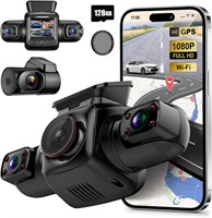 4-канальный видеорегистратор с обзором на 360 градусов, передний и задний, внутри слева и справа, видеорегистратор для автомобилей с CPL, встроенный GPS, Wi-Fi, ночное видение, круглосуточная запись, монитор в режиме парковки, бесплатная карта 128G 2899184305