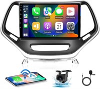 Автомобильная стереосистема VIEREX Android Jeep Cherokee 2013-2018 гг. Поддержка радио Apple Carplay Android Auto Беспроводная AHD-камера в комплекте 10,1-дюймовый сенсорный экран QLED USB Wi-Fi Bluetooth (4 ГБ ОЗУ 32 ГБ 4G 8 ядер) 3351635715