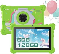 Детский планшет C idea 7 дюймов, детские планшеты Android 12, 6 ГБ ОЗУ + 128 ГБ ПЗУ, умный планшетный ПК в подарок, CM88 (зеленый) 1000000105
