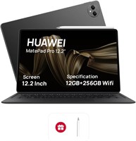 Планшет HUAWEI MatePad Pro 12,2 дюйма, полноэкранный OLED-дисплей с частотой 144 Гц, большой аккумулятор, функция Super Charge, Wi-Fi, 12 ГБ+256 ГБ, клавиатура HUAWEI Glide, профессиональное приложение GoPaint, M-Pencil, черный 1000000127