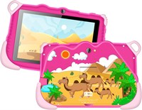 C idea Kids Tablet CM85 7-дюймовый планшет Android 12 для детей, 6 ГБ + 128 ГБ Wi-Fi и Bluetooth, разрешение 800x1280 Планшеты для малышей с предустановленной программой HalalBaby для мальчиков и девочек (розовый) 1000000162