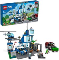 Конструктор LEGO City Police Station 60316 для детей от 6 лет, с вертолетом, патрульной машиной и настраиваемым мусоровозом, а также 5 минифигурок, идея подарка на Рамадан для детей (668 деталей) 1000000234