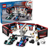 LEGO City F1 Garage & Mercedes-AMG & Alpine Cars - набор игрушечных гоночных машин Формулы 1 с 2 водителями и 4 минифигурками механиков - подарки для мальчиков и девочек от 7 лет или взрослых фанатов - 60444 1000000248