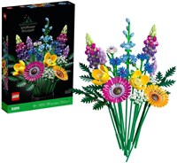 LEGO 10313 Icons Набор «Букет полевых цветов», Искусственные цветы с маками и лавандой, Поделки для взрослых, Домашний декор, Подарки для женщин, Мужчин, Для нее и для него, Ботаническая коллекция 1000000256