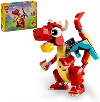 LEGO Creator 3 в 1 Красный дракон, фигурка рыбы, модель птицы Феникс, набор фигурок животных, подарки для мальчиков, девочек и детей от 6 лет 31145 1000000200