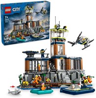 Игрушка LEGO City Police Prison Island для мальчиков, девочек и детей от 7 лет, набор аварийных машин с вертолетом, лодкой, 7 минифигурок, фигурками собак и акул для творческой игры, подарок на Рамадан 60419 1000000568