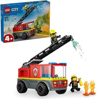 LEGO City Пожарная машина с лестницей Игрушка для малышей - Набор транспортных средств с грузовиком и 2 минифигурками пожарных для мальчиков и девочек от 4 лет - Образовательные подарки для детей дошкольного возраста - 60463 1000000363