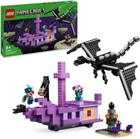 LEGO Minecraft Дракон Края и Корабль Края, Игрушка для мальчиков и девочек от 8 лет, Включает фигурку Эндермена, Набор для самостоятельной игры, Подарки для геймеров для детей 21264 1000000346
