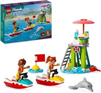 LEGO Friends Пляжный водный скутер, спасательный игрушечный конструктор для девочек, мальчиков и детей от 5 лет, с 2 мини-куклами и фигуркой дельфина для творческой игры, идея подарка на день рождения 42623 1000000383