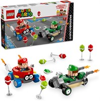LEGO Super Mario: Mario Kart – набор игрушек «Малыш Марио против малыша Луиджи» с 2 коллекционными фигурками персонажей Nintendo и 2 машинами. Идея подарка на день рождения для мальчиков, девочек и геймеров от 8 лет и старше 72034 1000000350