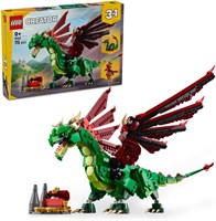 LEGO Creator 3in1 Игрушка «Средневековый дракон» — трансформируется в фигурку морского змея или феникса — набор для строительства «Мифические существа» для детей, мальчиков и девочек от 9 лет — идея подарка на день рождения — 31161 1000000349
