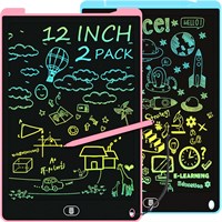 Electight 12 дюймов 2PCS детский планшет для рисования, графический планшет, доски для рисования и каракулей, игрушки, красочный блокнот для детей 3, 4, 5, 6, 7, 8, 9 лет, развивающие игрушки для малышей дошкольного возраста, подарки на день рождения 1000001135